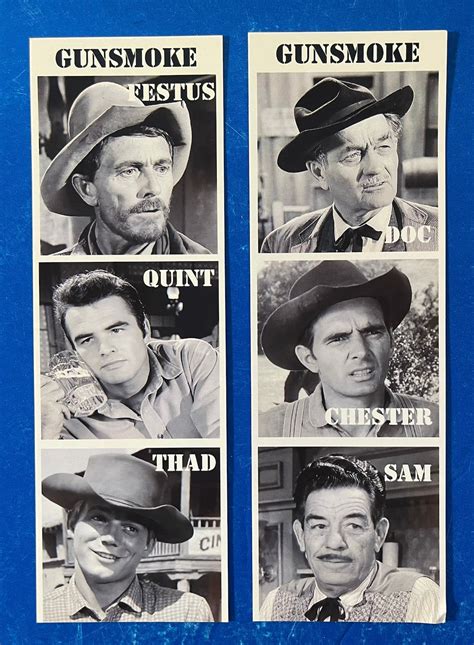 Gunsmoke Cast Bookmark Set, Gunsmoke TV Western Bookmarks, Burt Reynolds, Dennis Weaver, James ...