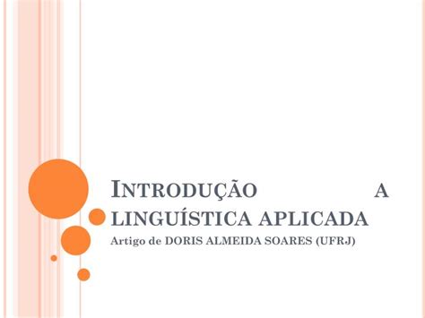 PPT Introdução a linguística aplicada PowerPoint Presentation free