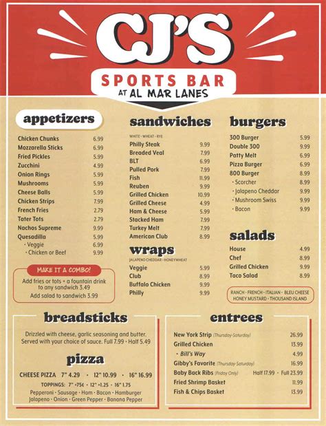 Cjs Sports Bar Sports Bar Food Al Mar Lanes Bowling Green Oh