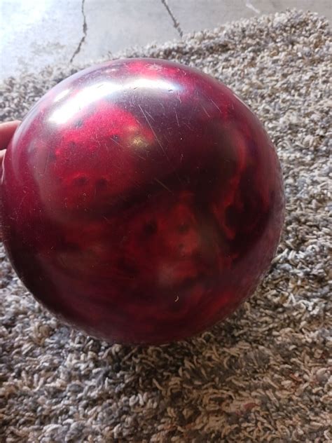 Vintage Faball Hammer Red Pearl Bowling Ball 15lbs Ebay