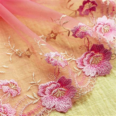 14 Yds Lot Softtulle Polyester Embroidery Lce Trim DIY Garment