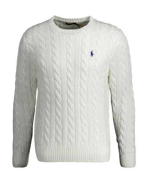 Polo Ralph Lauren Pullover Zopfmuster Weiß Zwicker