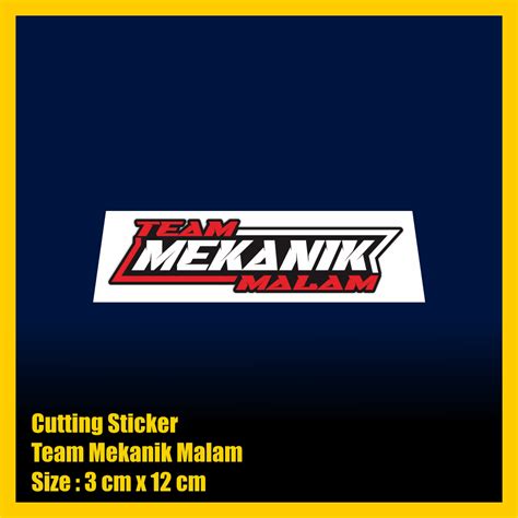 Jual Stiker Team Mekanik Malam Cutting Sticker Mekanik Motor Mobil