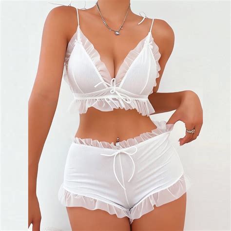 Htnbo Women Lingerie Sexy Sets Sexy Ruffle Underwear Sleepwear Lingerie