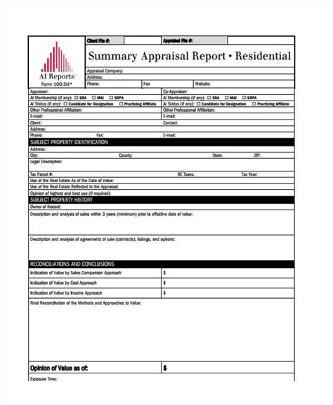 Free 7 Sample Residential Appraisal Forms In Pdf
