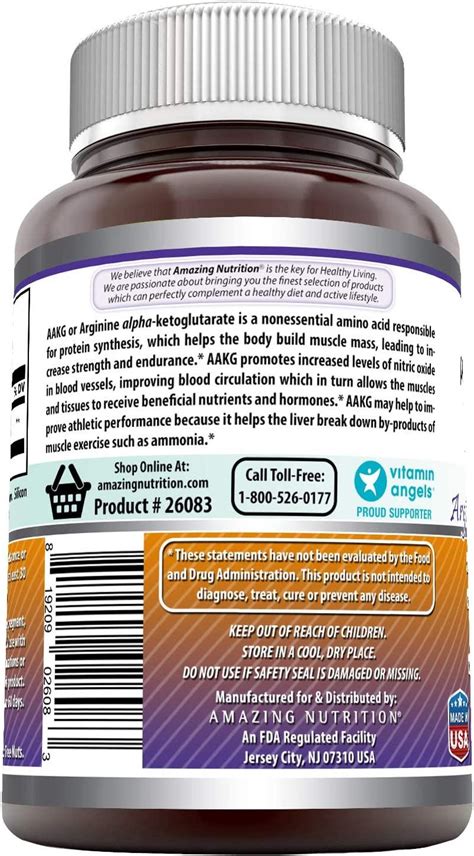 Amazing Formulas AAKG Arginine Alpha Ketoglutarate 3500 Mg Per Serving