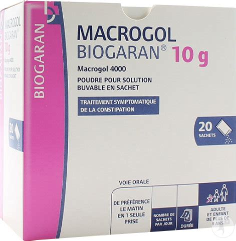 Macrogol Biogaran Poudre Solution Buvable Constipation Sachets Dose