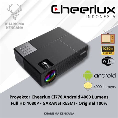 PROJECTOR POINTER Proyektor Cheerlux Cl770 Android 4000 Lumens TV