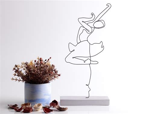 Wire Art Ballerina Wire Sculpture Figure Art Decor Handmade Minimalist ...