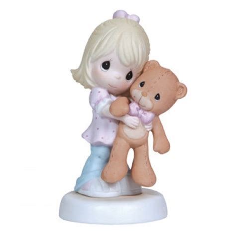 Precious Moments Always In My Heart Girl Holding Teddy Bear Figurine