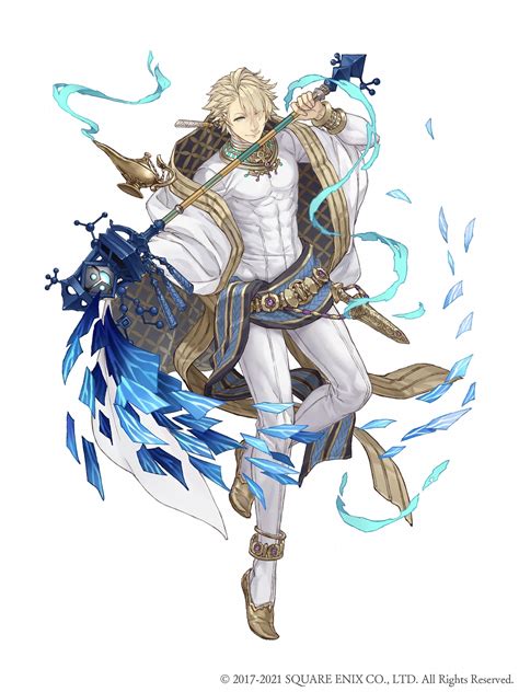 Safebooru 1boy Abs Aladdin Sinoalice Ankh Anklet Blonde Hair Blue