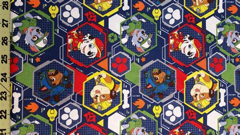 100 Cotton Fabric Paw Patrol Cotton Fabric Fabric By The Etsy Uk