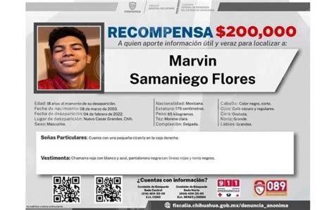 Ofrecen Recompensa De 200 Mil Pesos En Búsqueda De Marvin Samaniego