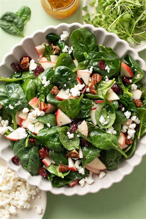 Apple Spinach Salad With Candied Pecans And Feta Spinach Salad Recipes Healthy Recipes Salad