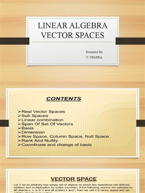 Linear Algebra Vector Spaces | PDF