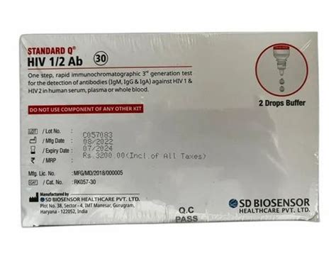 hiv rapid card sd biosensor number  reactionsprepskit  kits