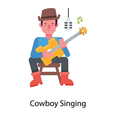 Trendy Cowboy Singing 35798257 Vector Art at Vecteezy