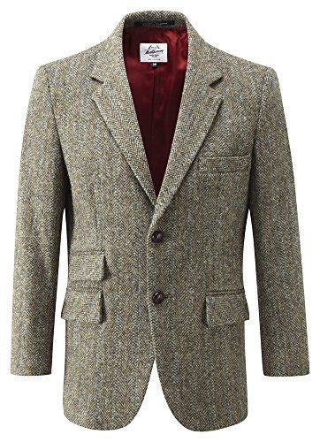 Mens Harris Tweed Jacket Light Heather 44 Original Montgomery Dp