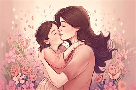 Mother And Daughter Embracing Celebrating Mother S Day Generative Ai