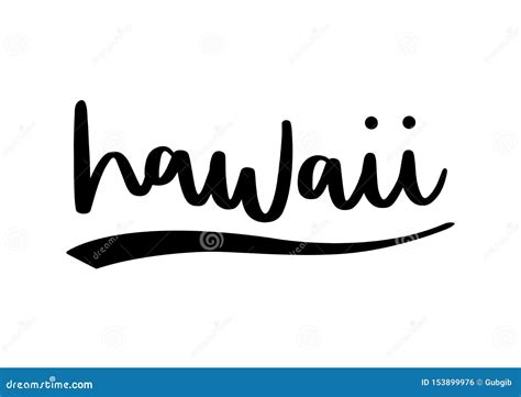 Letras De La Mano De Hawaii En El Fondo Blanco Ilustración del Vector