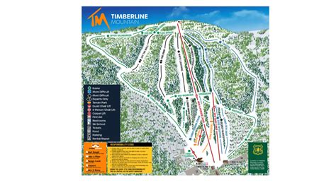 Timberline Mountain Ski Map & Resort Information. Free Piste Map