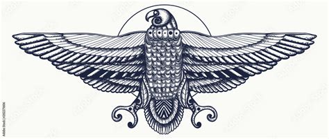 Egyptian God Horus As Royal Falcon Sticker By Smaragdas Egypt Tattoo