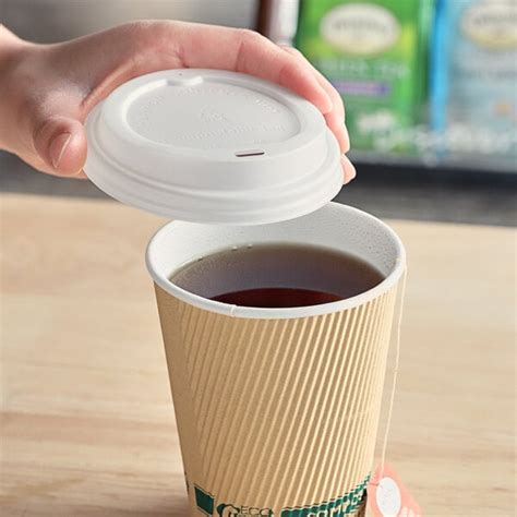 Ecochoice Oz Tall Translucent Compostable Paper Hot Cup Lid Case