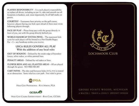 Scorecard - Lochmoor Club