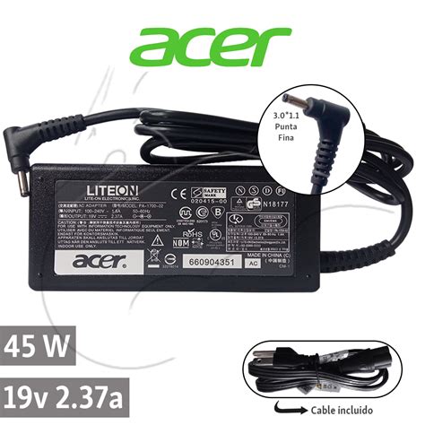 Ripley CARGADOR ACER ASPIRE PUNTA FINA 19V 2 37A 45W