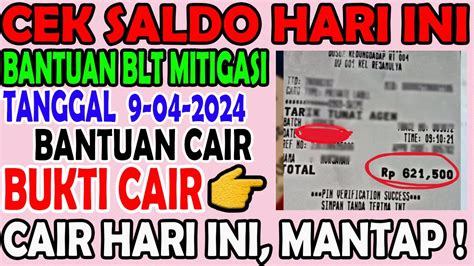 Cek Saldo Hari Ini Selasa Bantuan Blt Mitigasi Cair Serentak Daerah