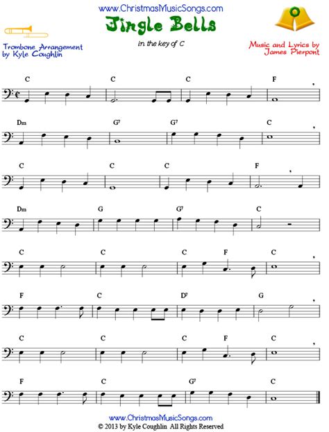 Jingle Bells For Trombone Free Sheet Music