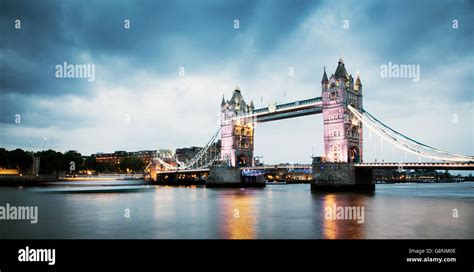 Tower bridge at night, London Stock Photo - Alamy