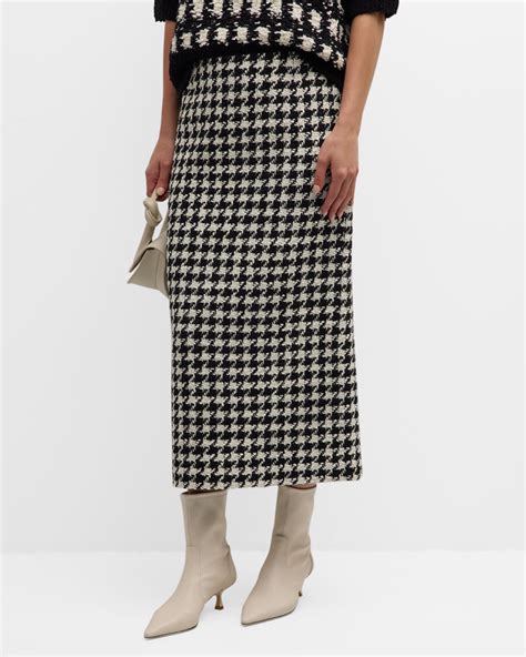 Lafayette 148 New York Straight Houndstooth Maxi Skirt Neiman Marcus