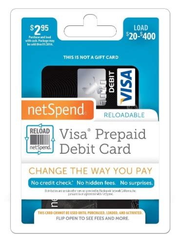 Netspend Visa Reloadable Prepaid Debit Card Vl 20 500 295 Fred Meyer