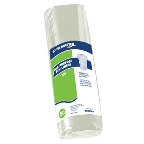 Kwikmaster Bin Liner All Purpose Roll Natural 70 77l Ct500