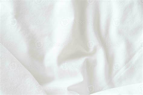 Abstract Pattern Of White Crumpled Bed Sheet White Wrinkled Fabric