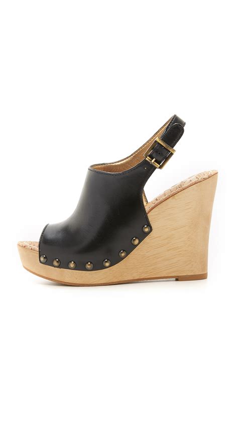 Lyst Sam Edelman Camilla Wedge Sandals In Black