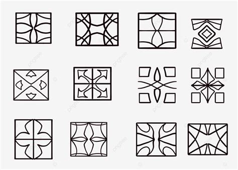 Basit Geometrik Desenler Siyah Ve Beyaz