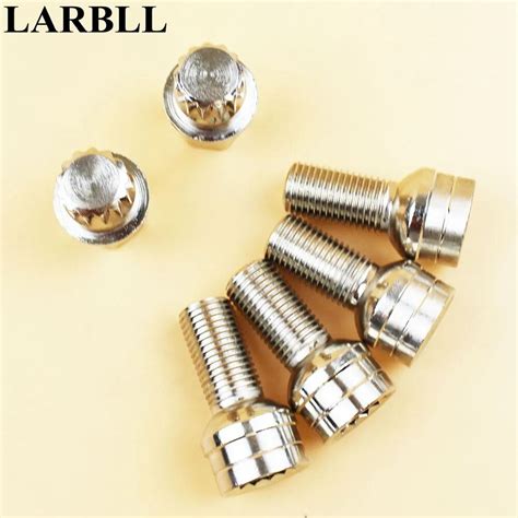 Larbll Car Stying Chrome Anti Theft Wheel Screw Bolt Lock Nut Key