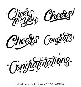 Congratulations Lettering Congrats Label Cheers Celebration Stock