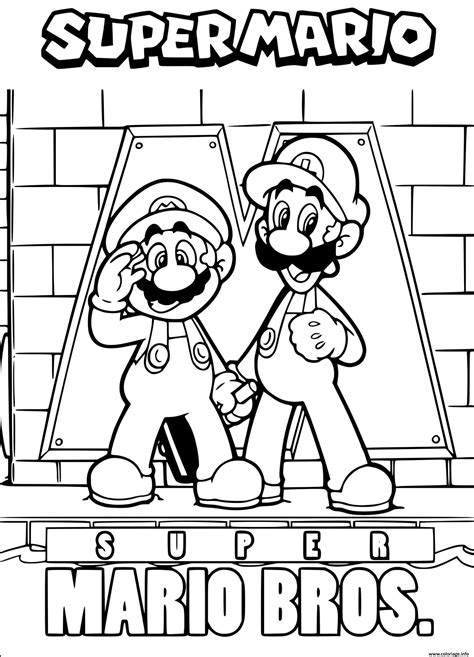 Coloriage Super Mario Bros Mario Et Luigi Dessin Mario Imprimer