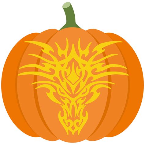 Face Dragon Pumpkin Stencil Free Printable Papercraft Templates