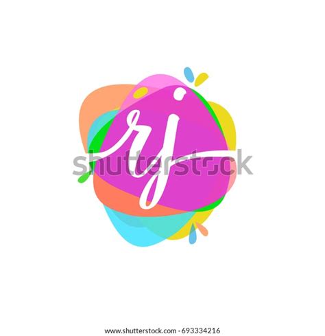 Letter Rj Logo Colorful Splash Background Stock Vector Royalty Free