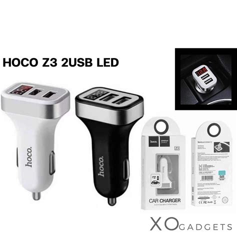 Hoco Z3 Car Charger Lcd 2usb หัวชาร์จโทรศัพท์ในรถ หน้าจอlcd ดิจิตอลแสดง