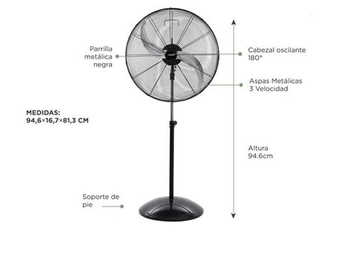 Ventilador De Pie Industrial Liliana Vpi32 280w 32 Aspas Metálicas