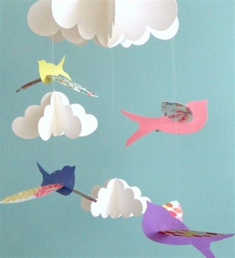 Móvil de pajaros Baby mobile Bird mobile Paper mobile