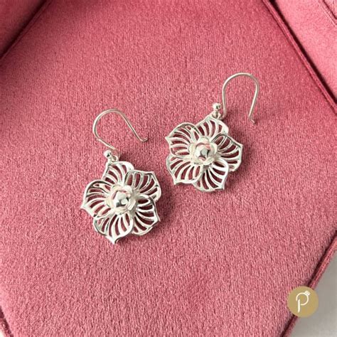 Aretes De Plata Sunflower Platino Per Joyer A