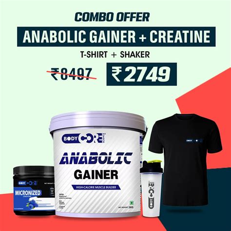 Body Core Science Bcs Anabolic Mass Gainer 5 Kg Micronized Creatine 156 Gm Free Tshirtshaker