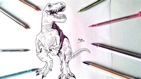 Como Desenhar Um Tiranossauro Rex 🦖 Ficou Incrivel 😱 Youtube