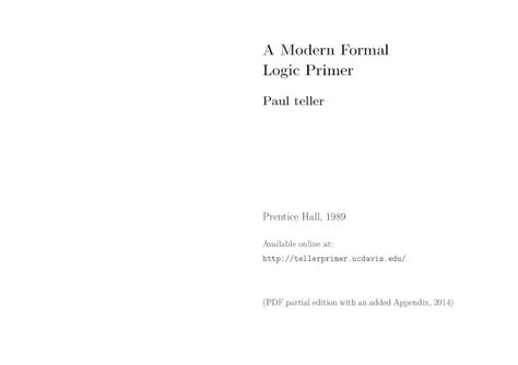 PDF A Modern Formal Logic Primer Flavio Zelazek A Modern Formal